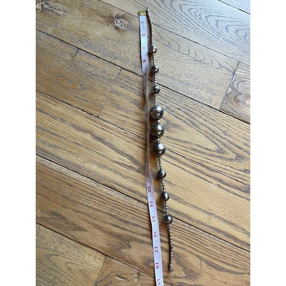 VTG HUGE Navajo Style pearls Silver Tone Bead Necklace 2-20 MM Graduated Western - Picture 7 of 8